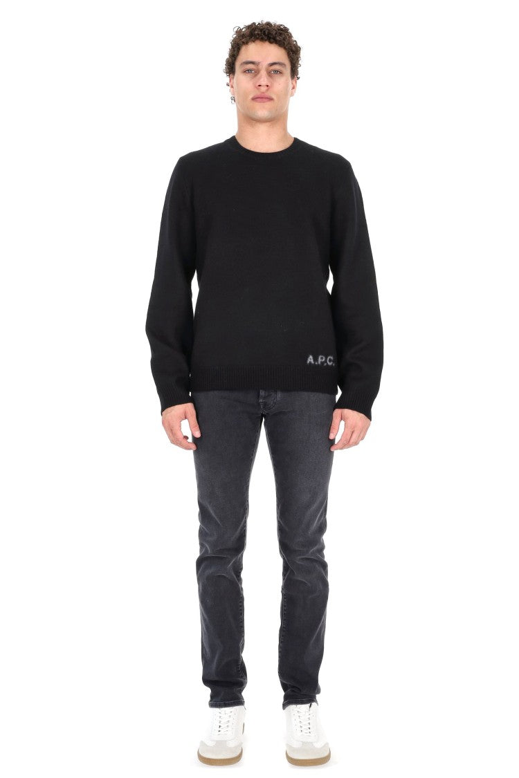 A.P.C. Edward Wool Crewneck Sweater With Logo
