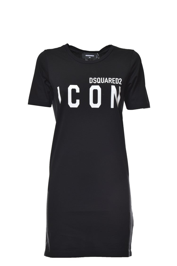 Dsquared2 Icon Renny Dress In Black Cotton