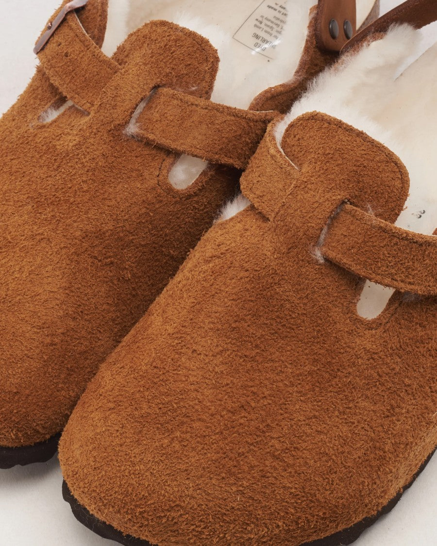 Birkenstock Tokio Shearling Mink Slides