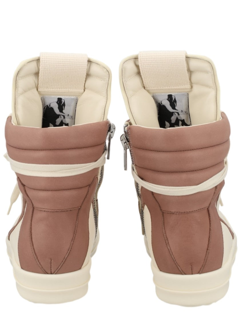 Rick Owens Off-White Cow Leather High-Top Sneakers