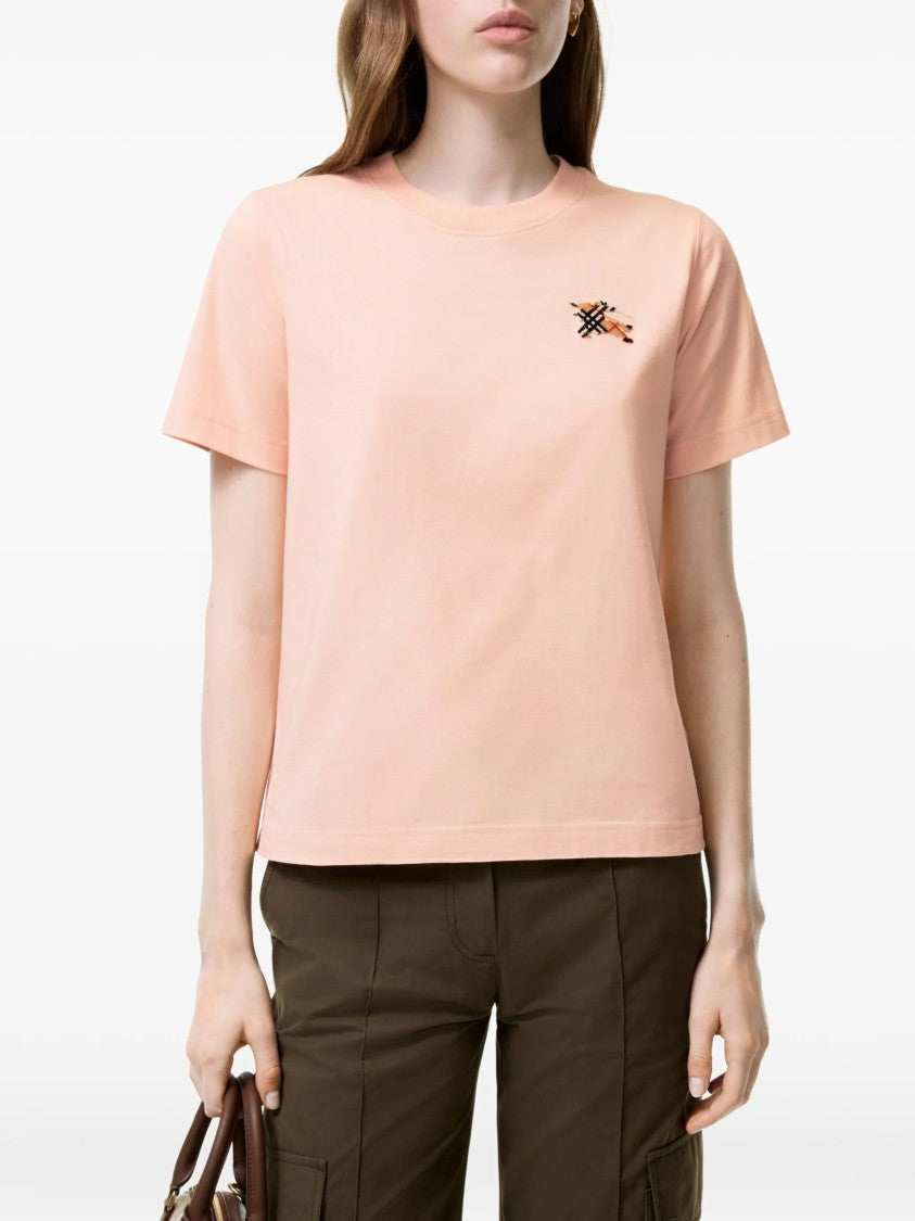 Burberry Short-Sleeved Crew Neck T-Shirt With Abstract Embroidery