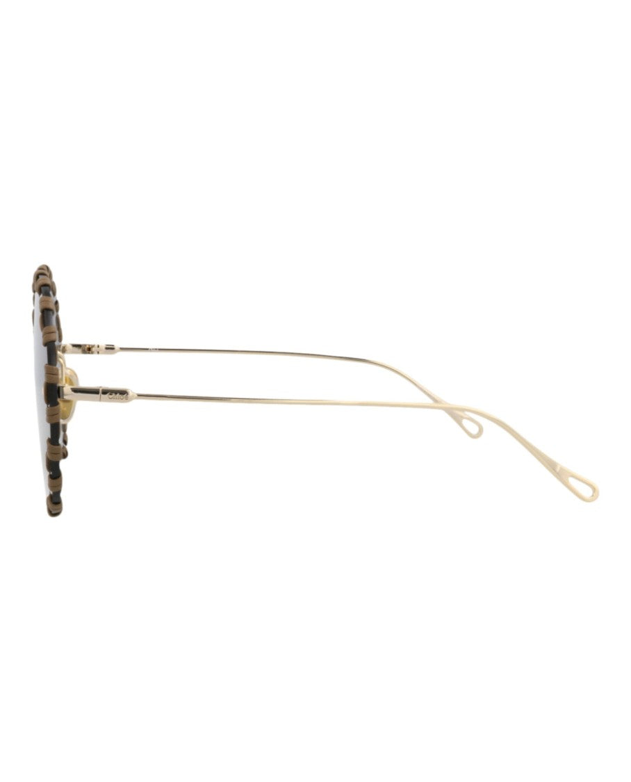 Chloé Round-Frame Metal Sunglasses
