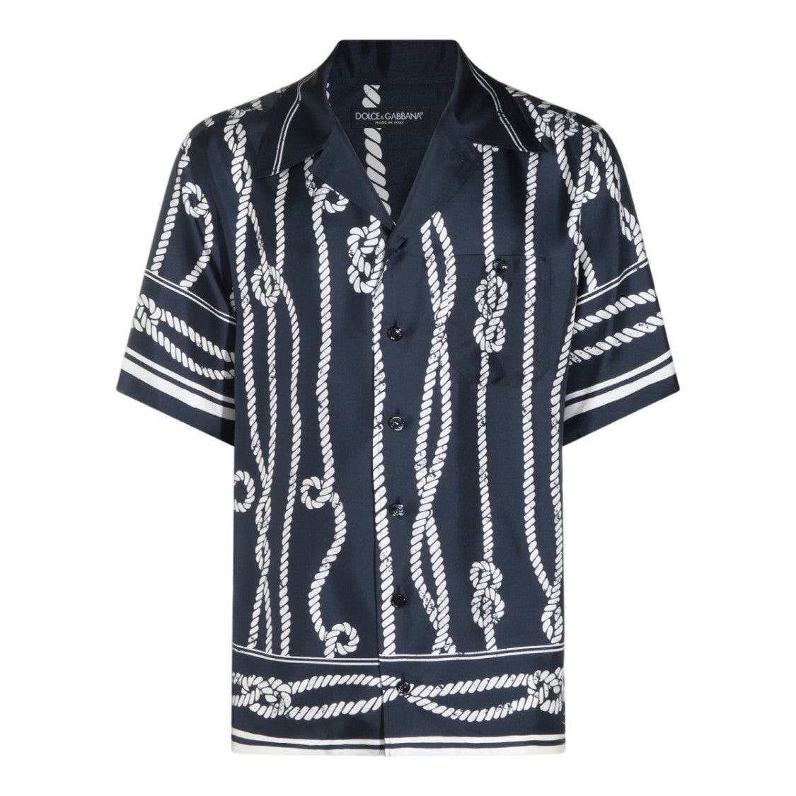 Dolce & Gabbana Nautical Rope Print Short-Sleeve Casual Shirt