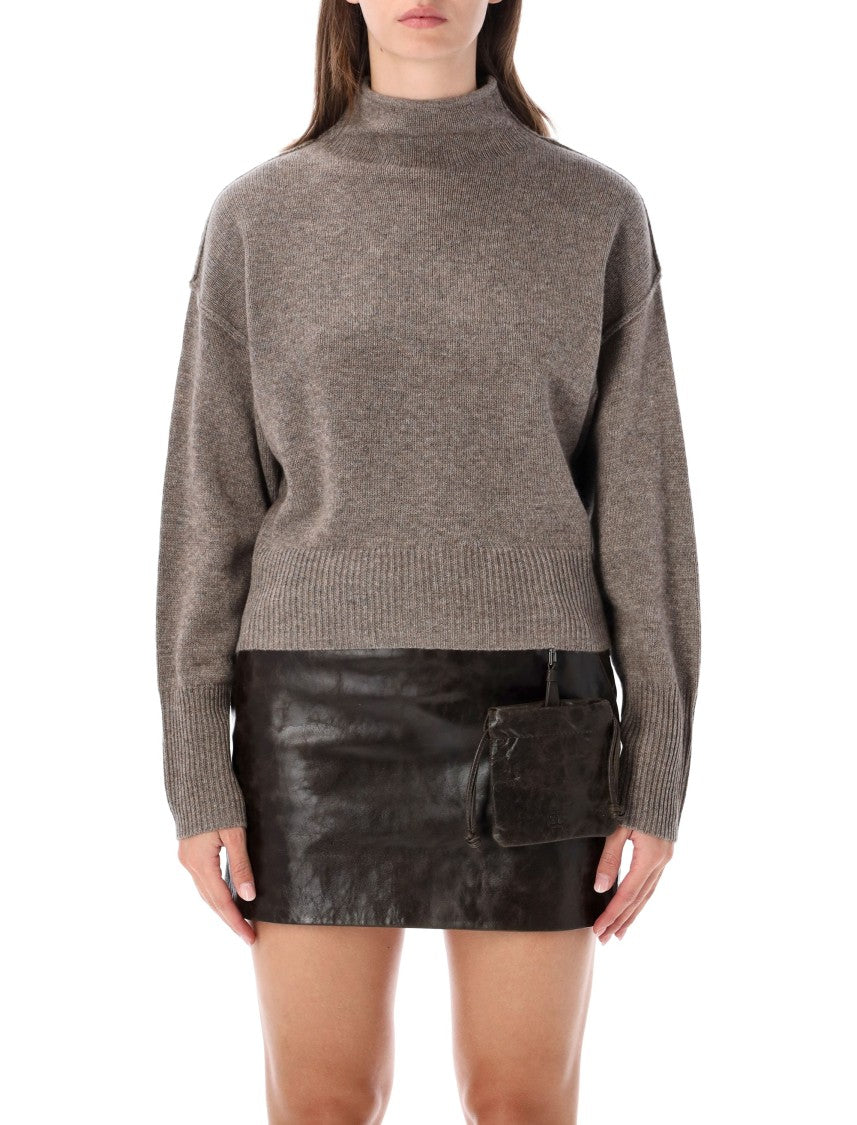 The Garment Button Detail High-Neck Knit Sweater