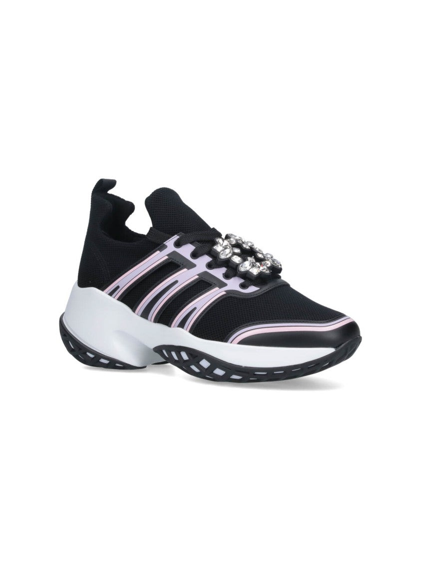 Roger Vivier Viv' Run Sneakers With Crystal Buckle Detail