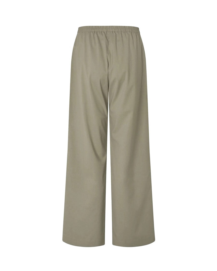 Samsøe Samsøe Wide Leg Trousers With Elasticated Back Waistband And Slit Pockets