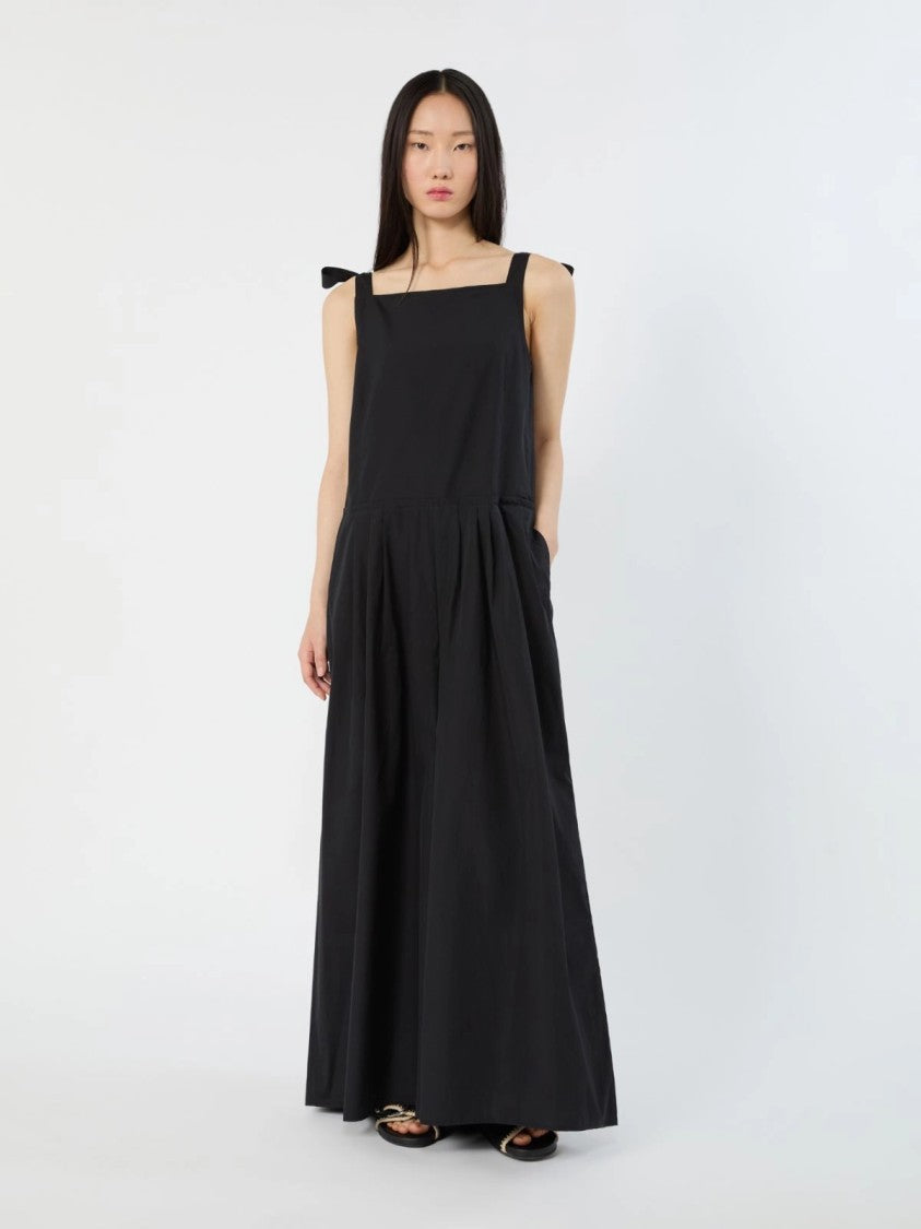 Max Mara Sleeveless Black Jumpsuit With Gathered Waist