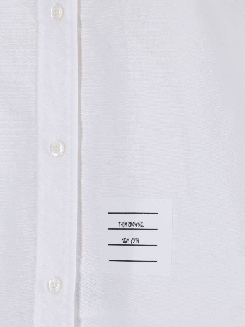 Thom Browne White Hector Trophy Embroidered Cotton Shirt