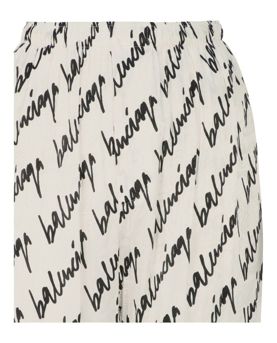 Balenciaga Scribble Silk Jacquard Pajama Pants