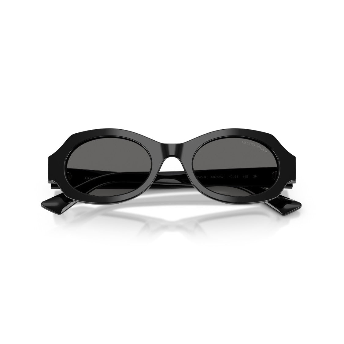 Giorgio Armani 0Ar8245hu Oval Black Acetate Sunglasses With Dark-Tinted Lenses