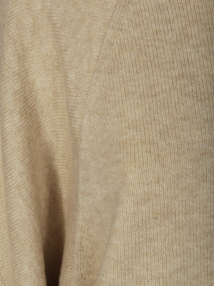 Max Mara Crew Neck Sweater With Shoulder Button Detail