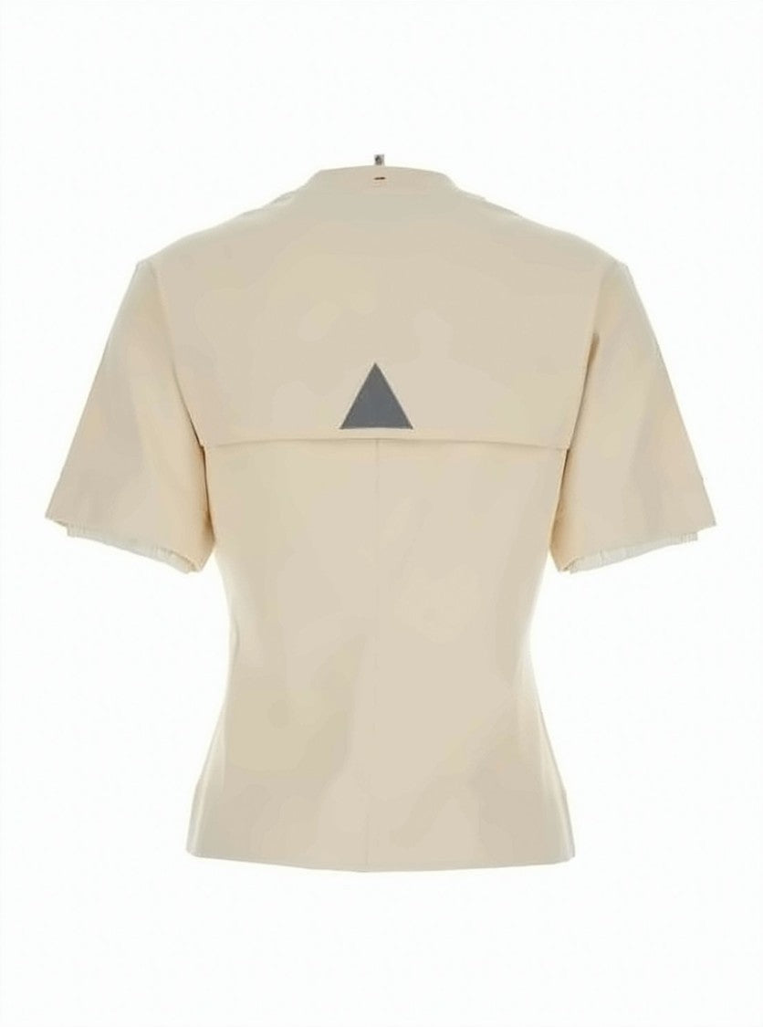 Moncler Cropped Short-Sleeved T-Shirt With Horizontal Stripe