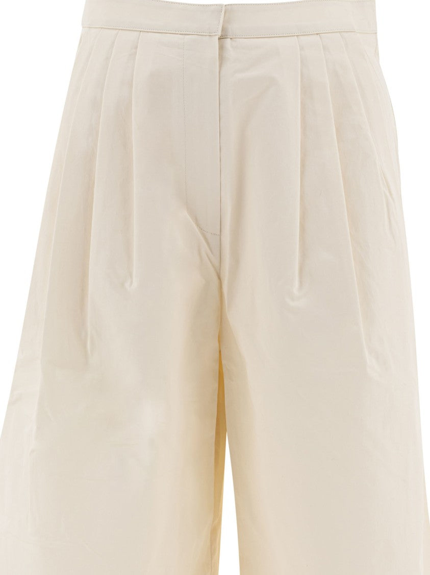 Theloom Wide Leg Trousers With Pleated Front
