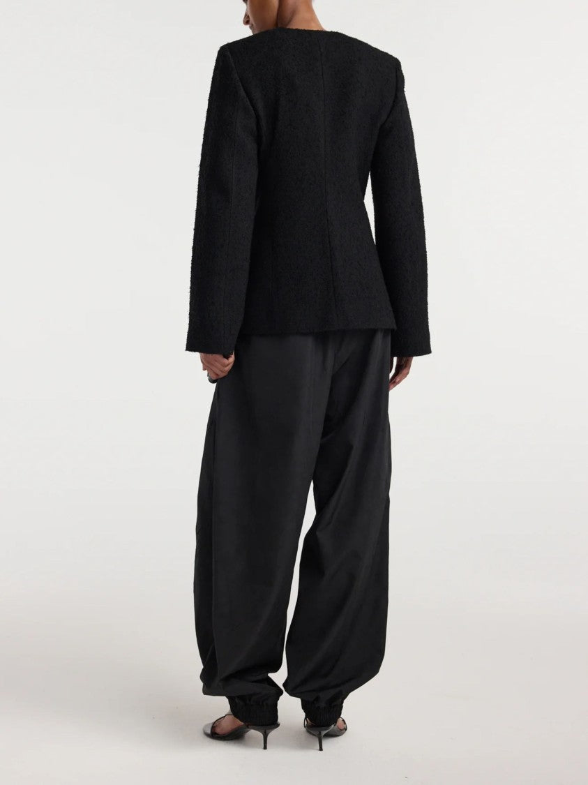 Róhe Black Bouclé Wool Shaped Blazer