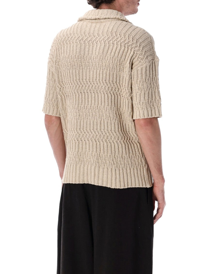 Roberto Collina Short Sleeve Structured Knit Cardigan