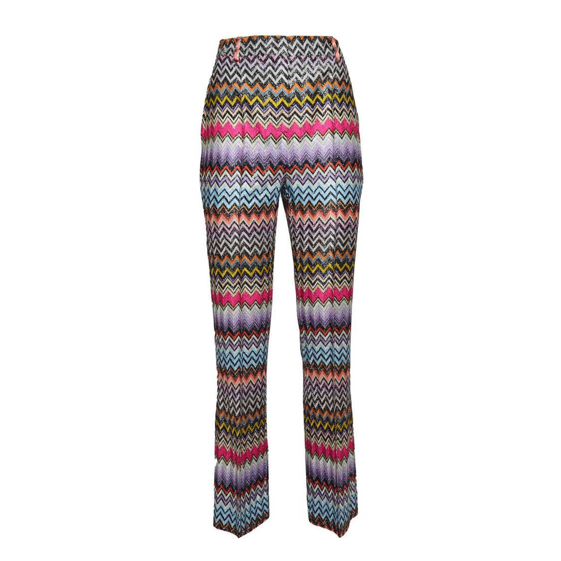 Missoni Multicolored Chevron Print Lamé Thread Viscose Capri Pants