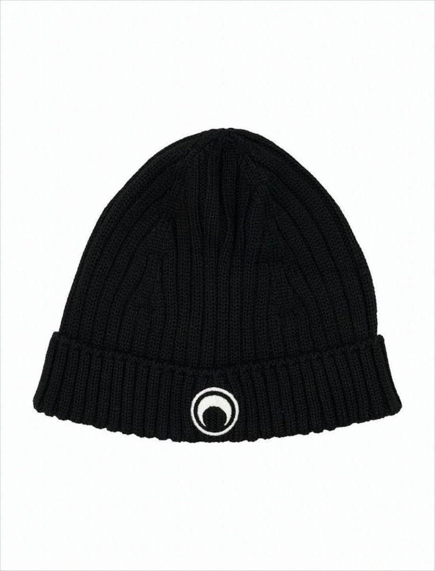 Marine Serre Ribbed Knit Beanie With Folded Cuff