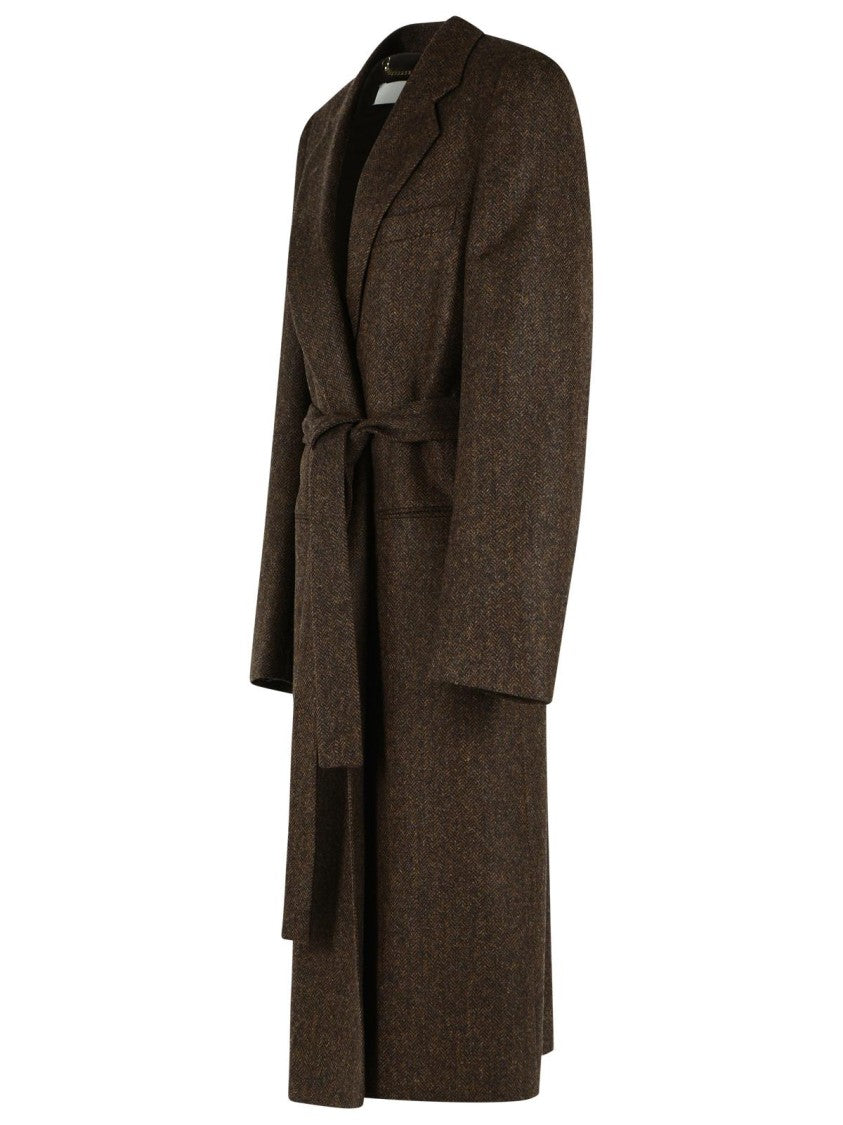 Maison Margiela 'Herringbone' Brown Wool Coat