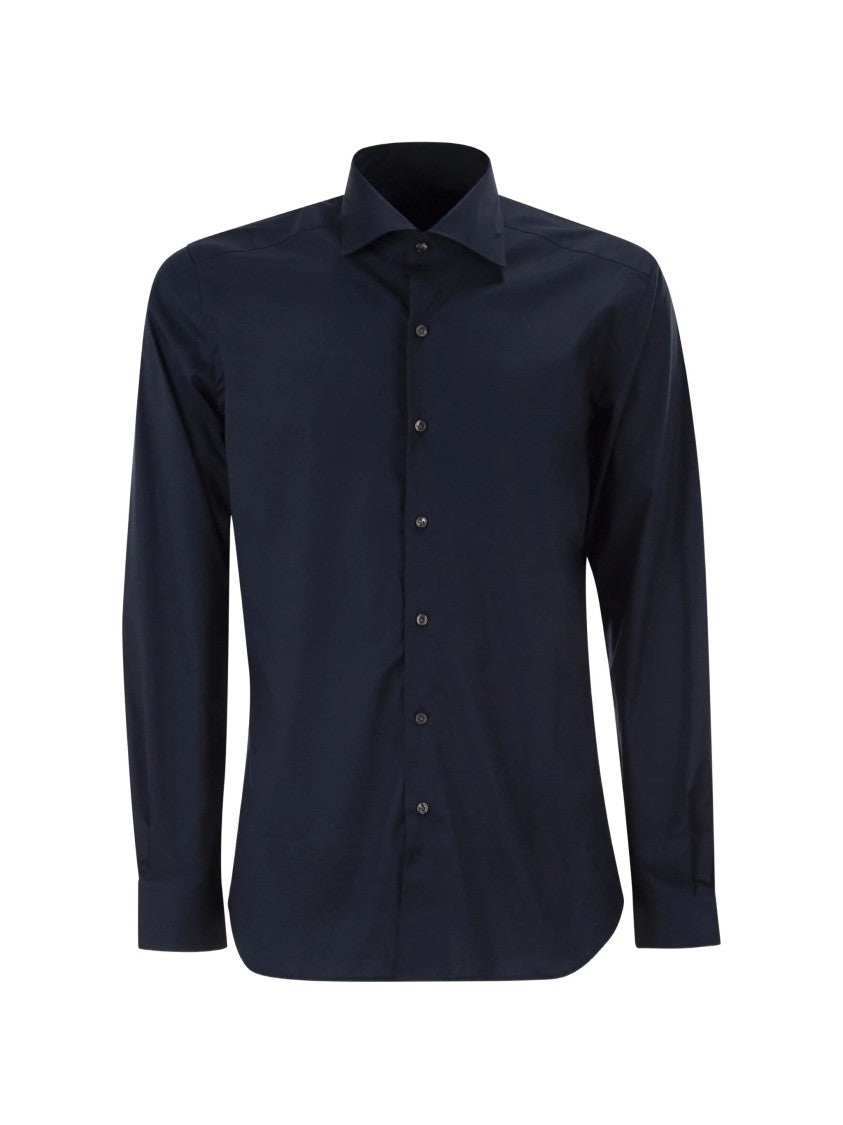 Fay Tailored Long-Sleeve Blue Button-Down Shirt