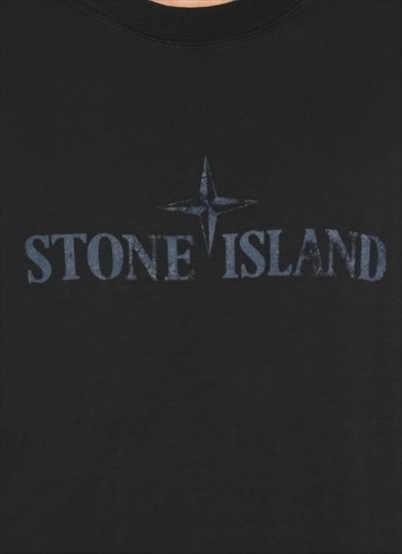 Stone Island Short-Sleeve Cotton T-Shirt With Compass Graphic