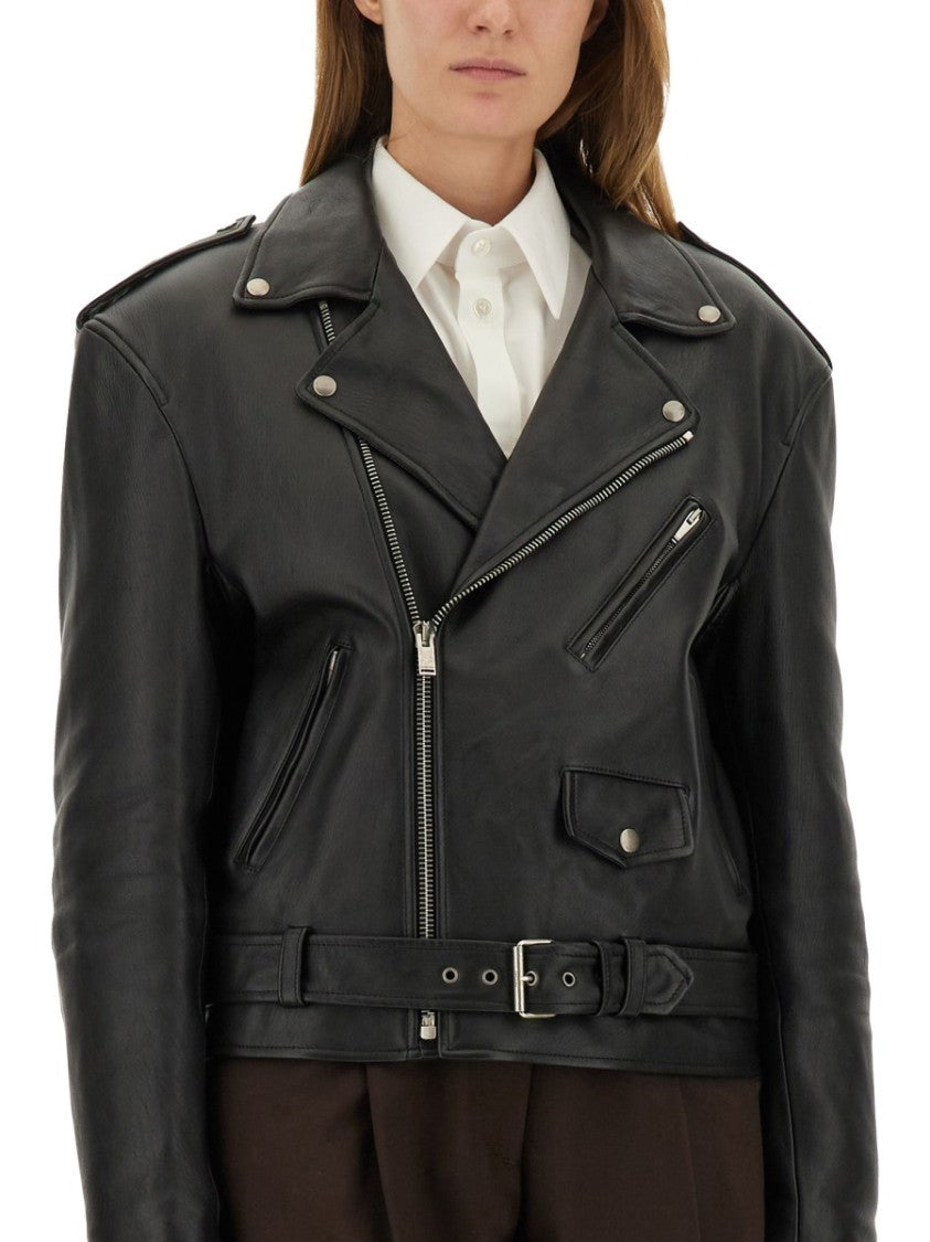 Saint Laurent Classic Biker Jacket With Asymmetrical Front Zipper