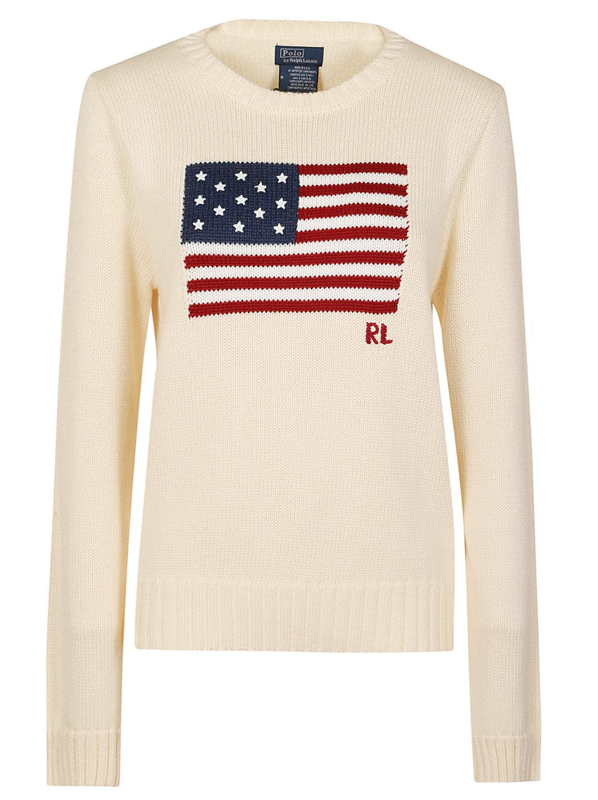 Polo Ralph Lauren Iconic American Flag Crew Neck Sweater