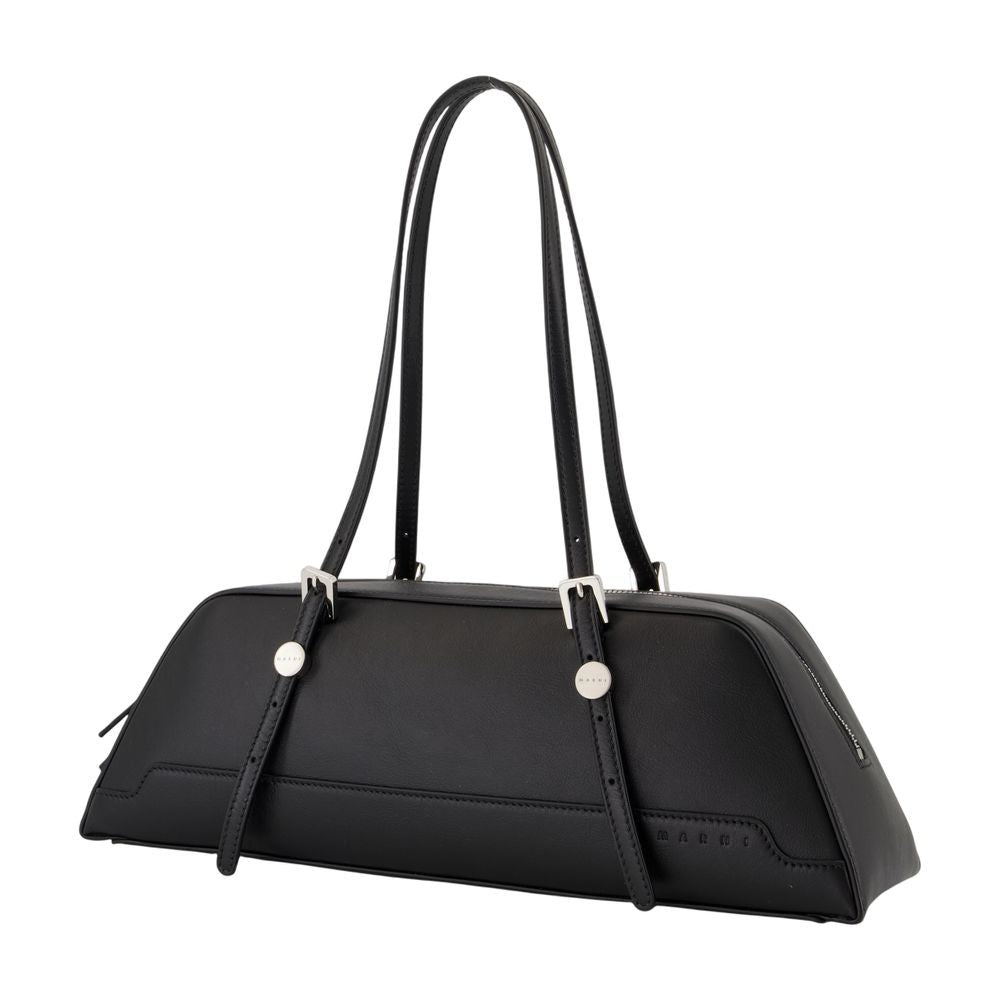 Marni Duffle Shoulder Bag - Leather - Black