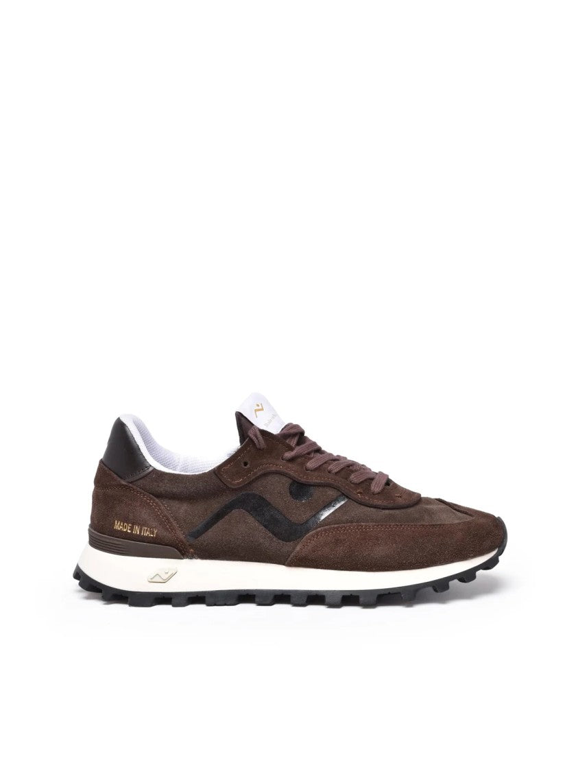 No Map Society Brown Suede-Blend Suede Sneakers
