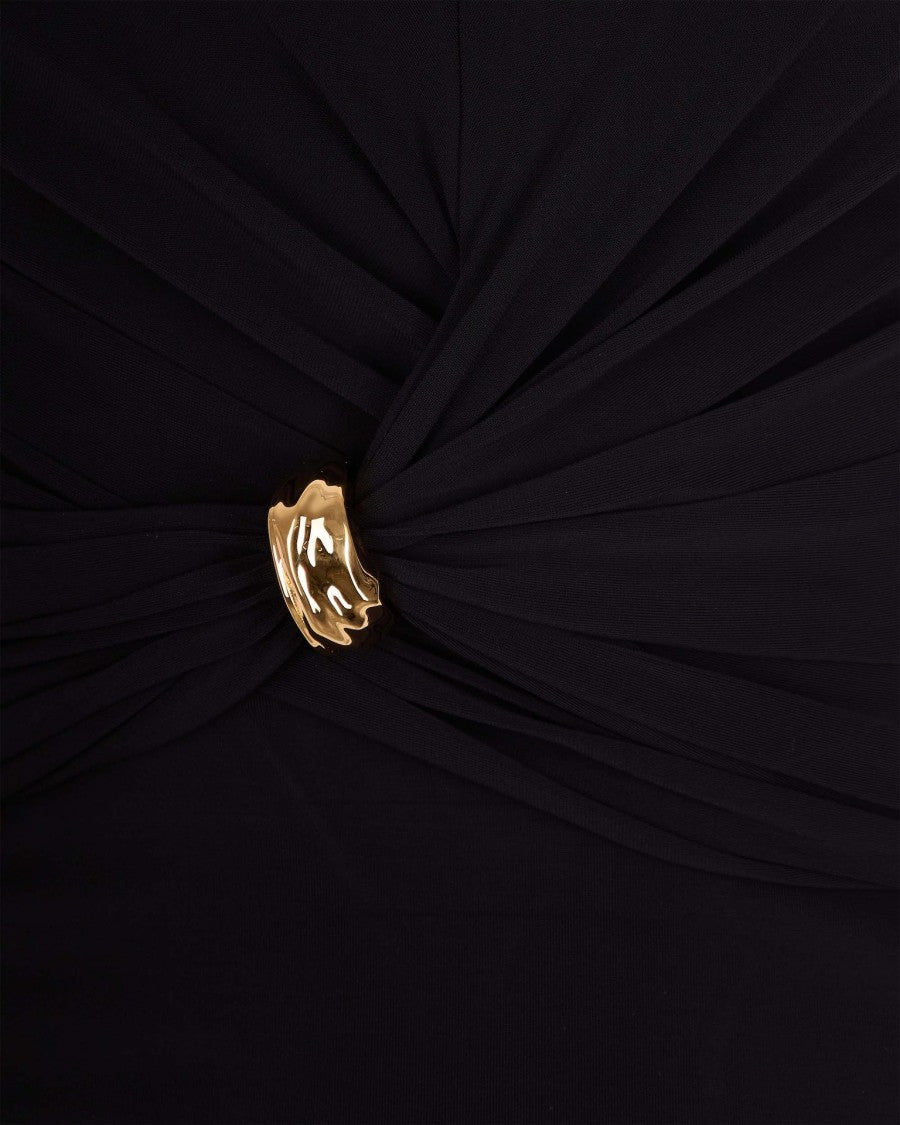 Elisabetta Franchi Jersey Top With Jewel Detail
