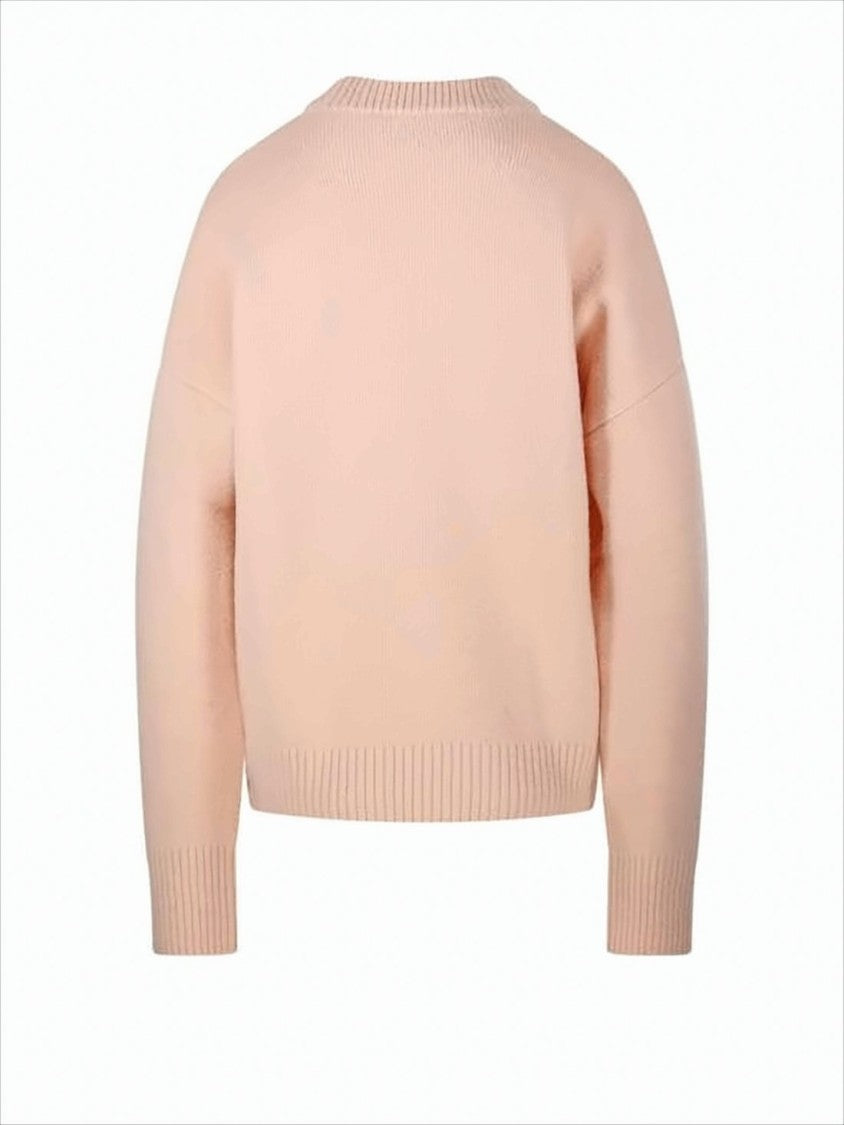 Ami Paris Relaxed Fit Alpaca Wool Crewneck Sweater