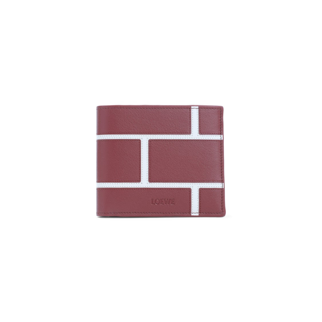 Loewe Smooth Calfskin Leather Bifold Wallet With Geometric Pattern