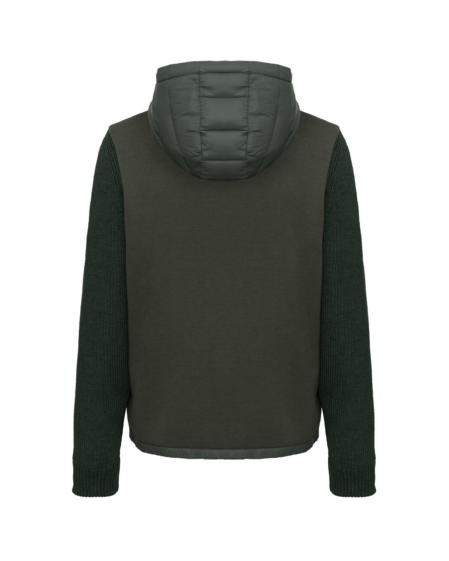 Colmar Originals Green Knit Hooded Jacket With Sleeves