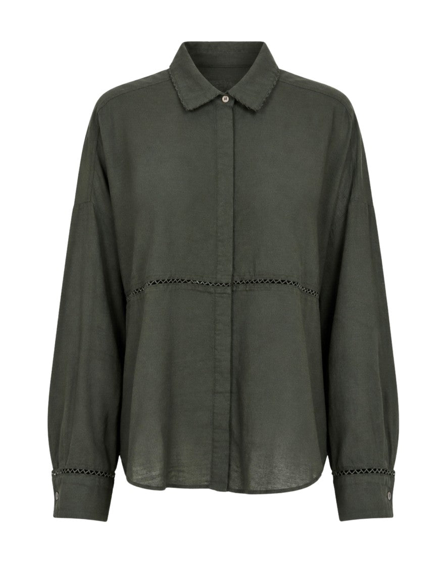 Pomandère Forest Openwork Cotton-Wool Shirt