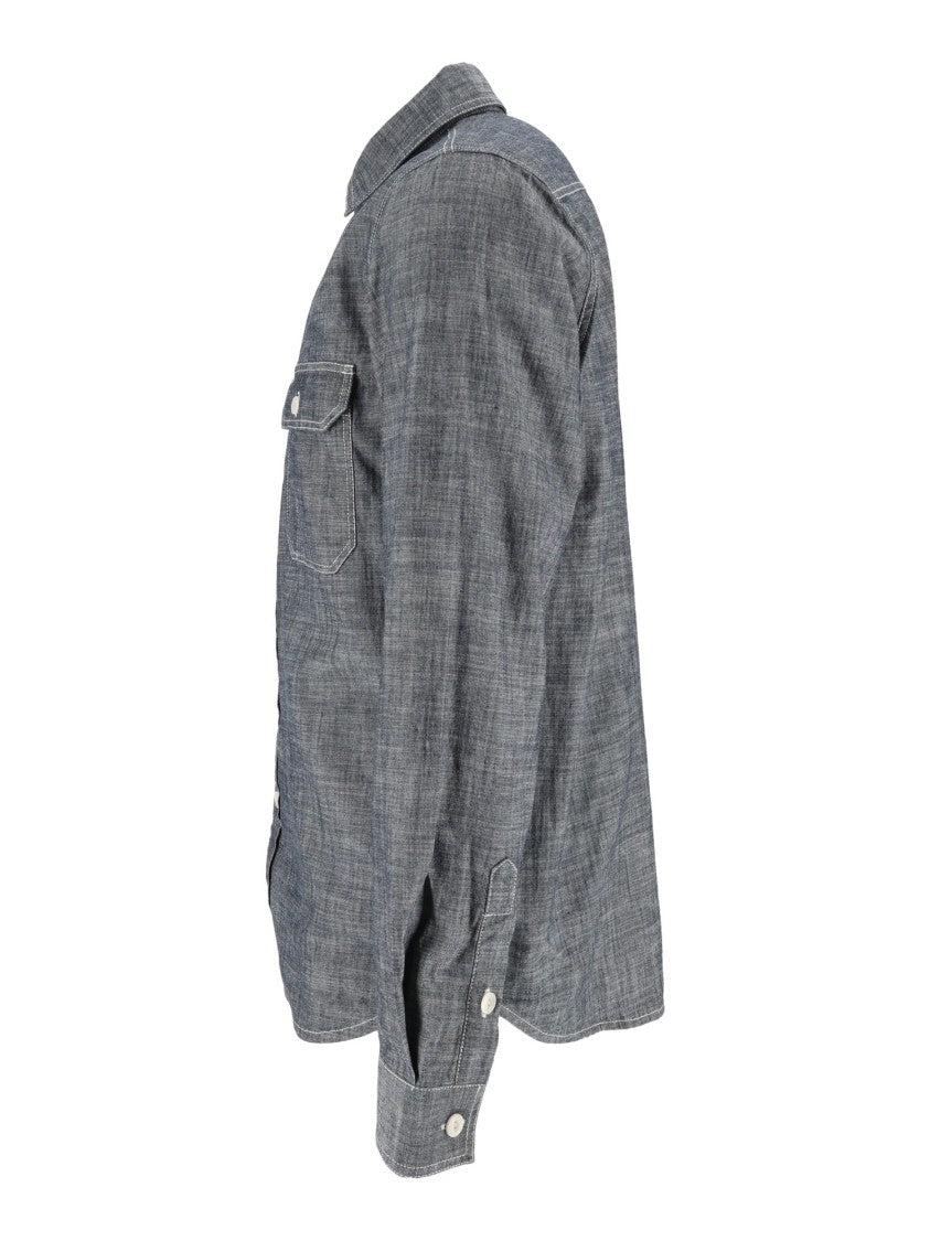Tela Genova Emilio Raw Blue Chambray Shirt