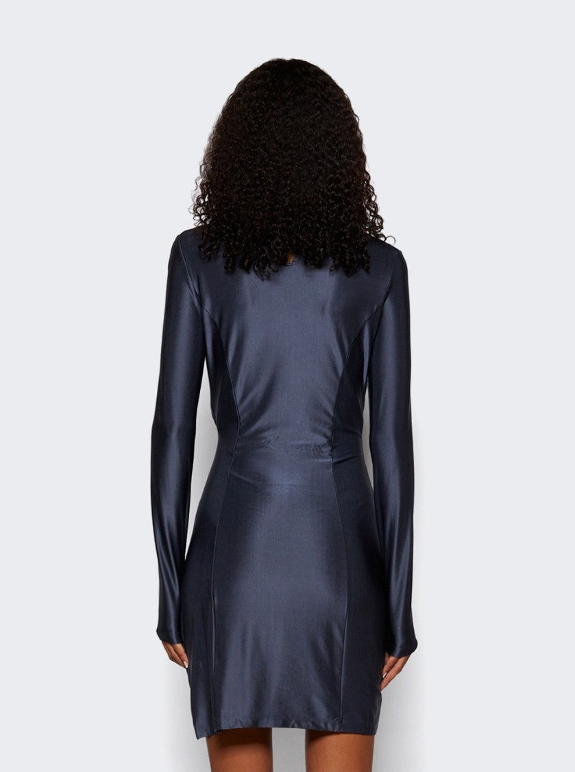 Rabanne Short Gathered Jersey Dress Slate Grey