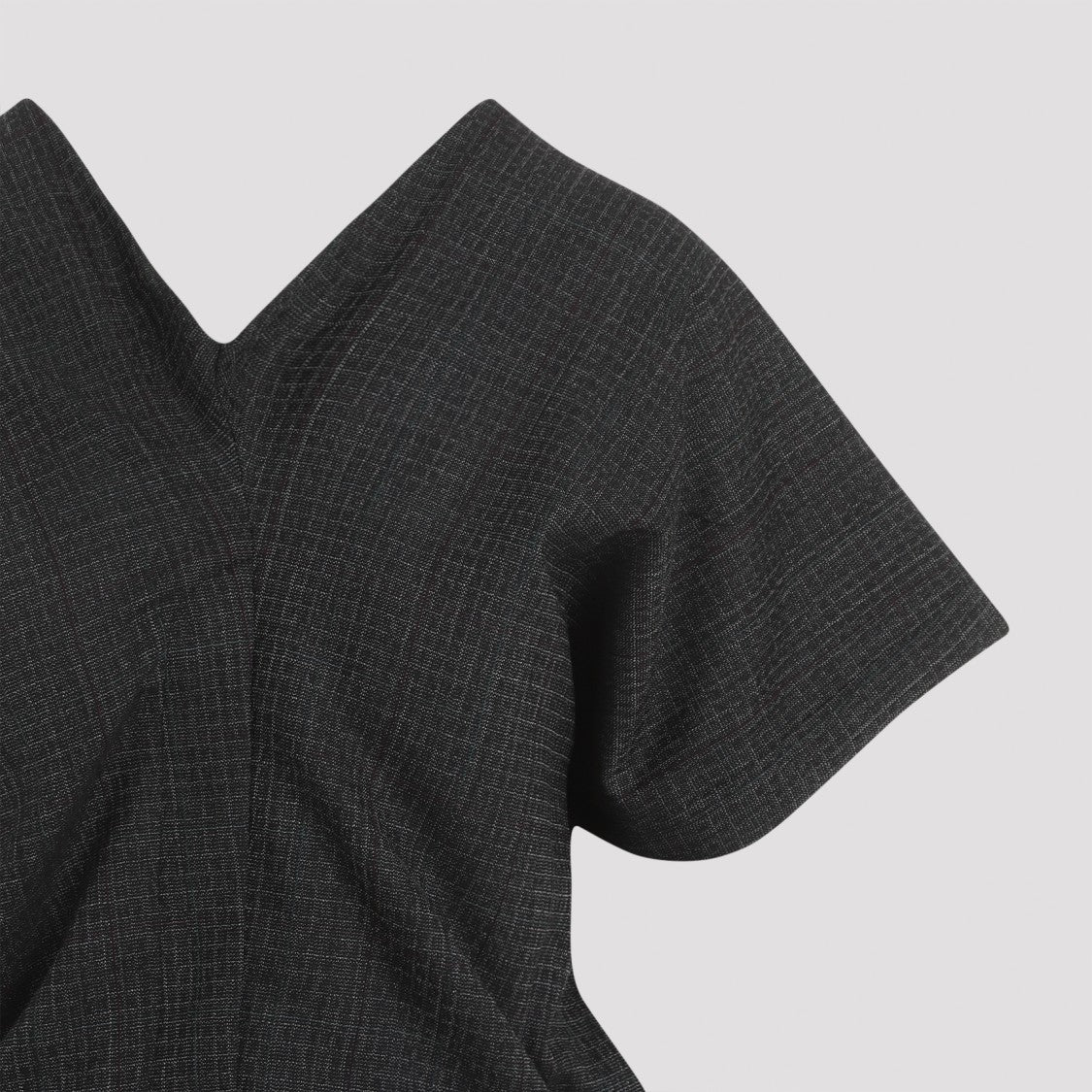 Balenciaga Wool Blouse With Unique V-Neck Design And Draped Sleeves