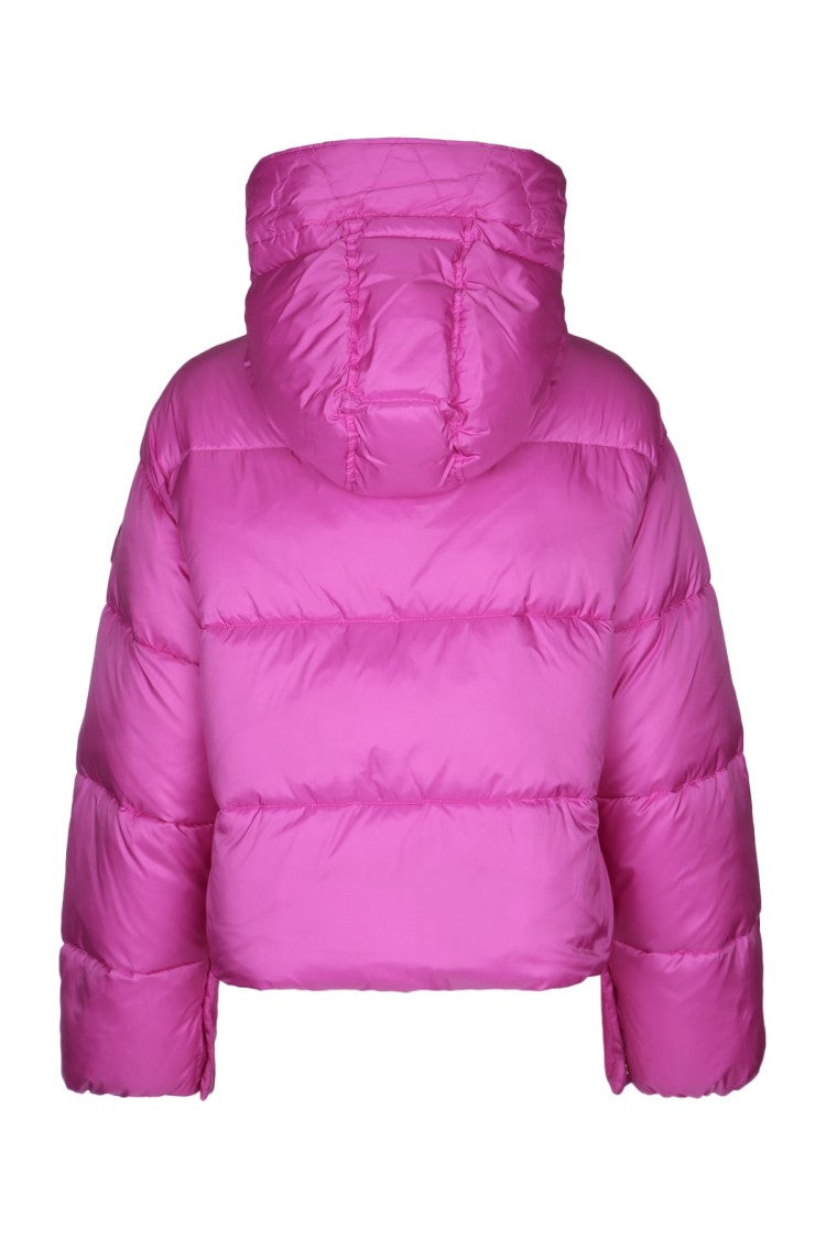 Pinko Cropped Puffer Jacket With High Collar