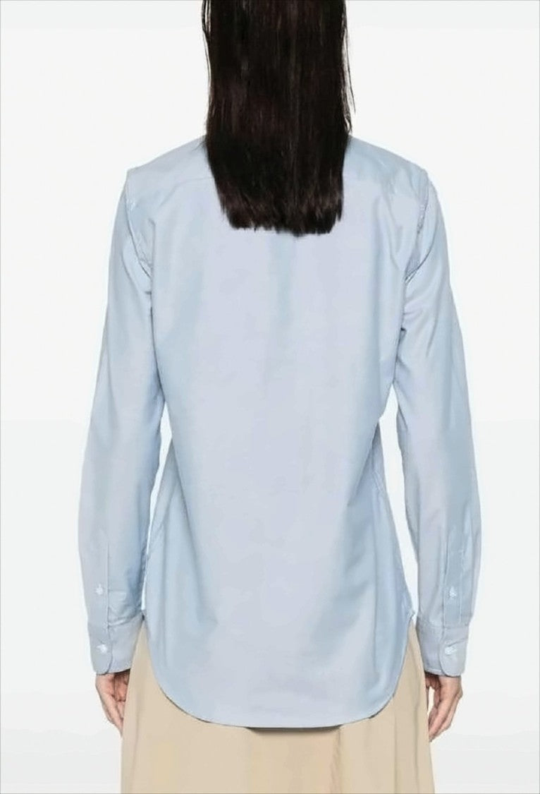Polo Ralph Lauren Light Blue Textured Button-Down Shirt With Embroidered Logo