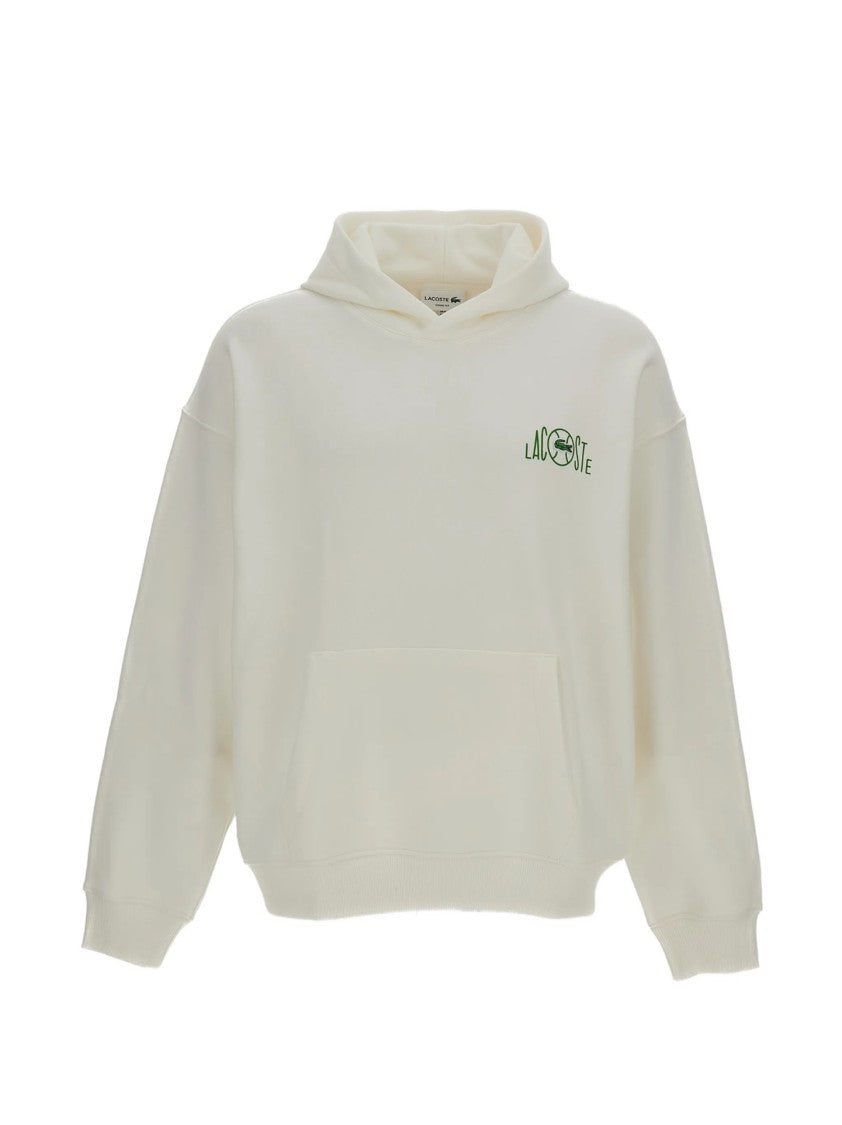 Lacoste Relaxed Fit Hoodie With Graphic Design And Kangaroo Pocket