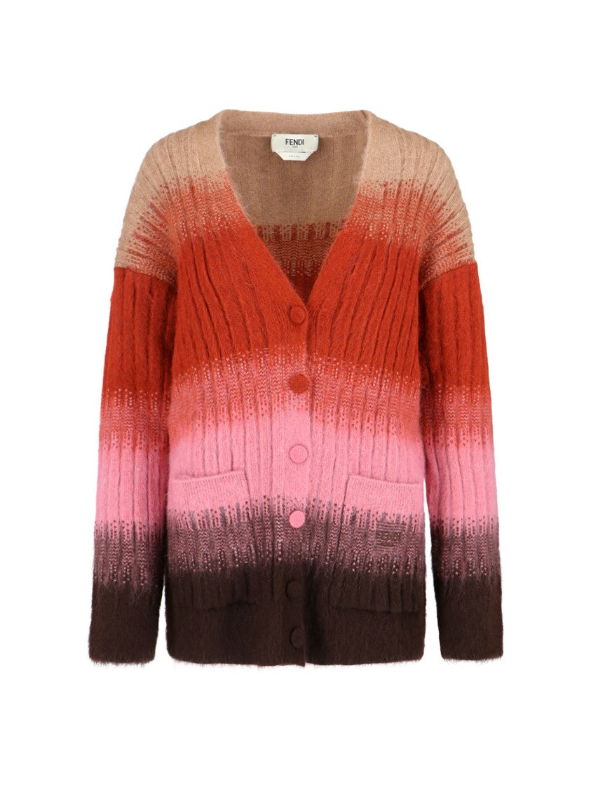 Fendi Mohair Blend Cardigan, Multicolor