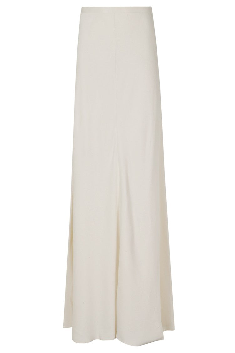 Alberta Ferretti Ivory Enver Satin Mid-Length Viscose Skirt