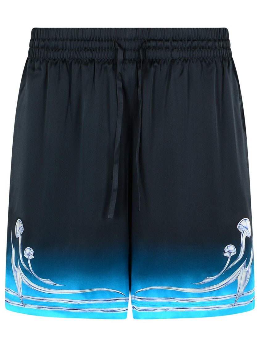 Casablanca Black Silk Bermuda Shorts