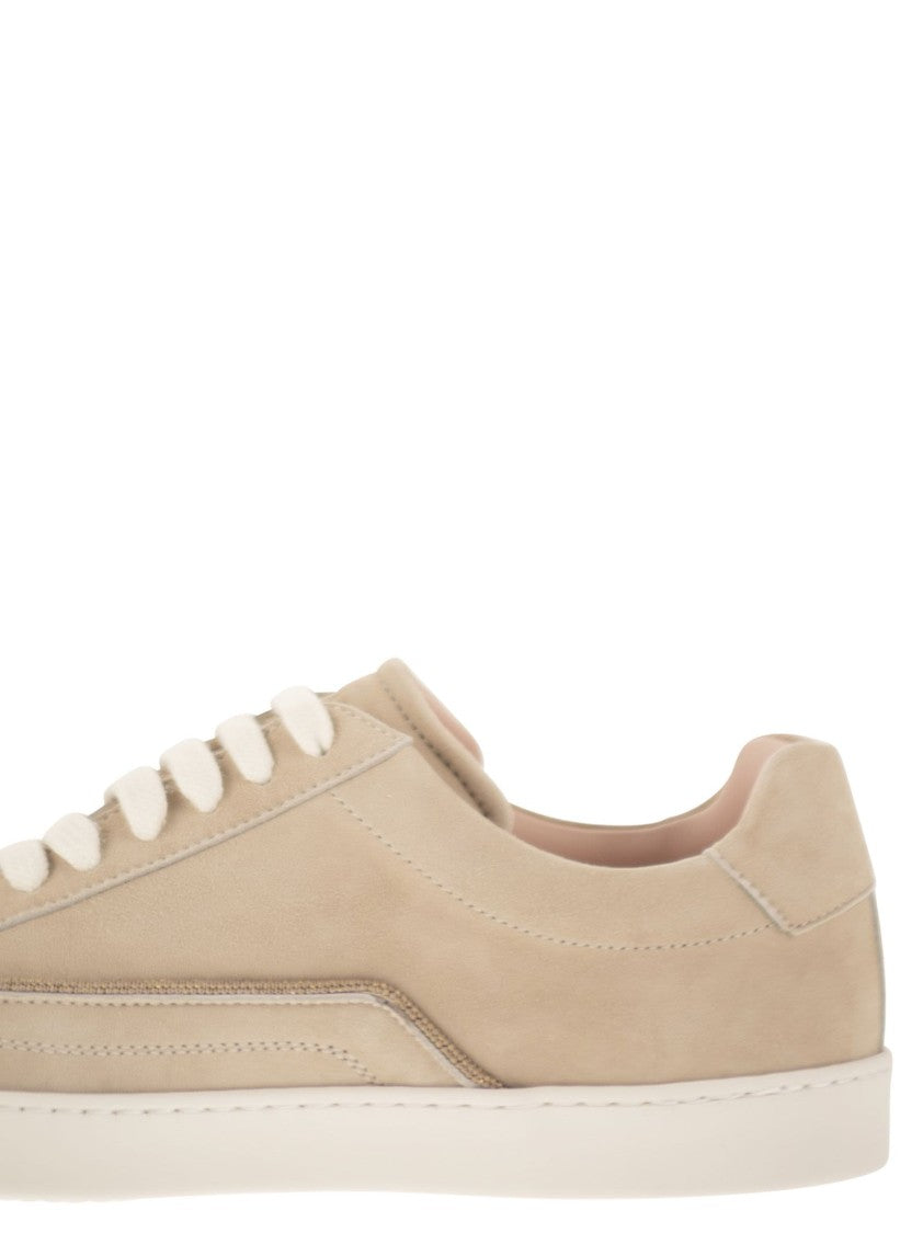 Fabiana Filippi Suede Trainers With Diamond Thread Embroidery