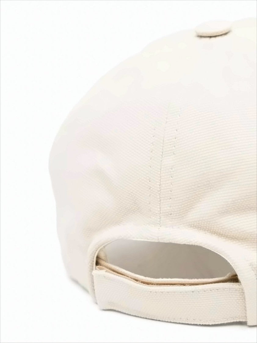 Isabel Marant Structured White Cotton Cap With Embroidered Logo