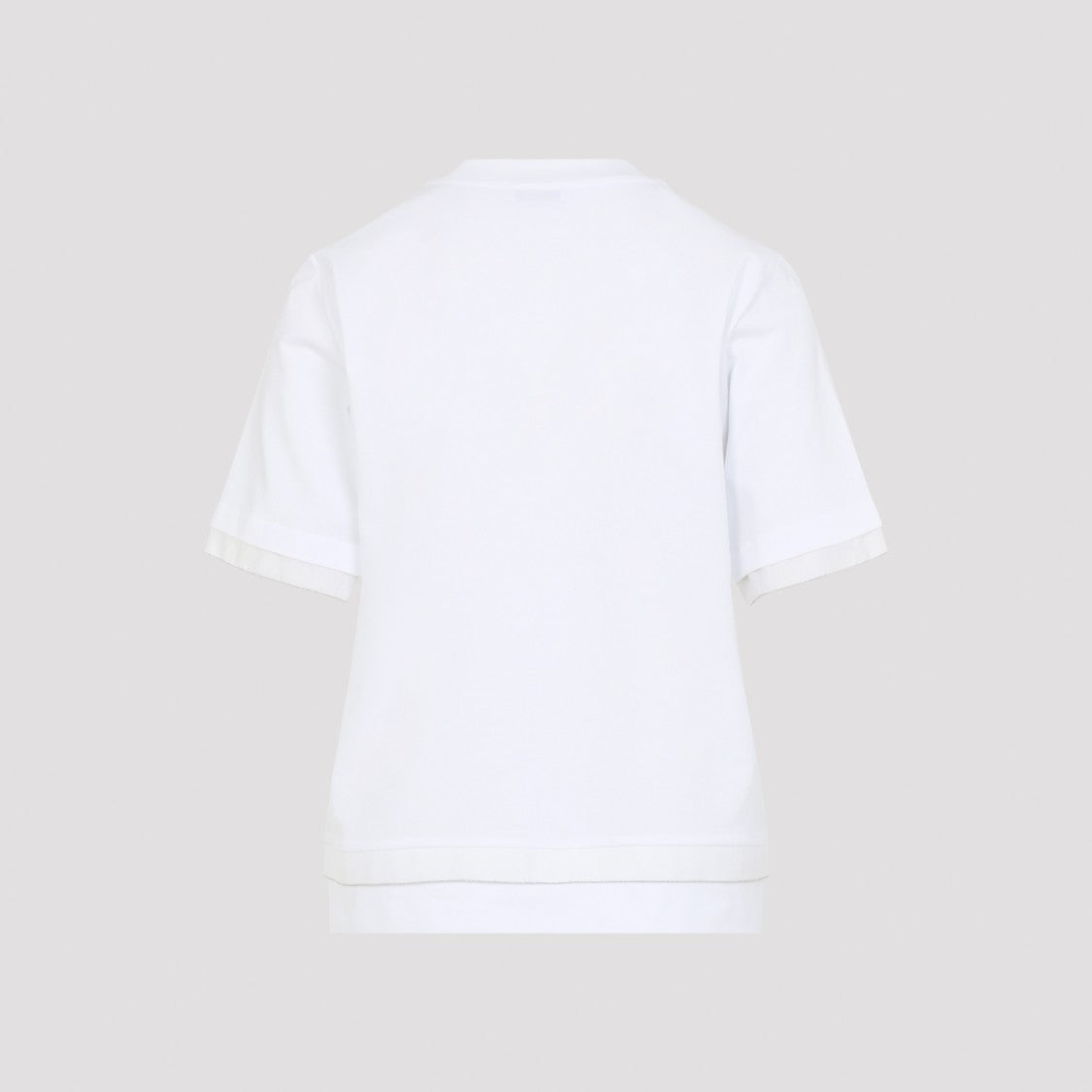 Peserico Classic Cotton Blend T-Shirt With Ribbed Details