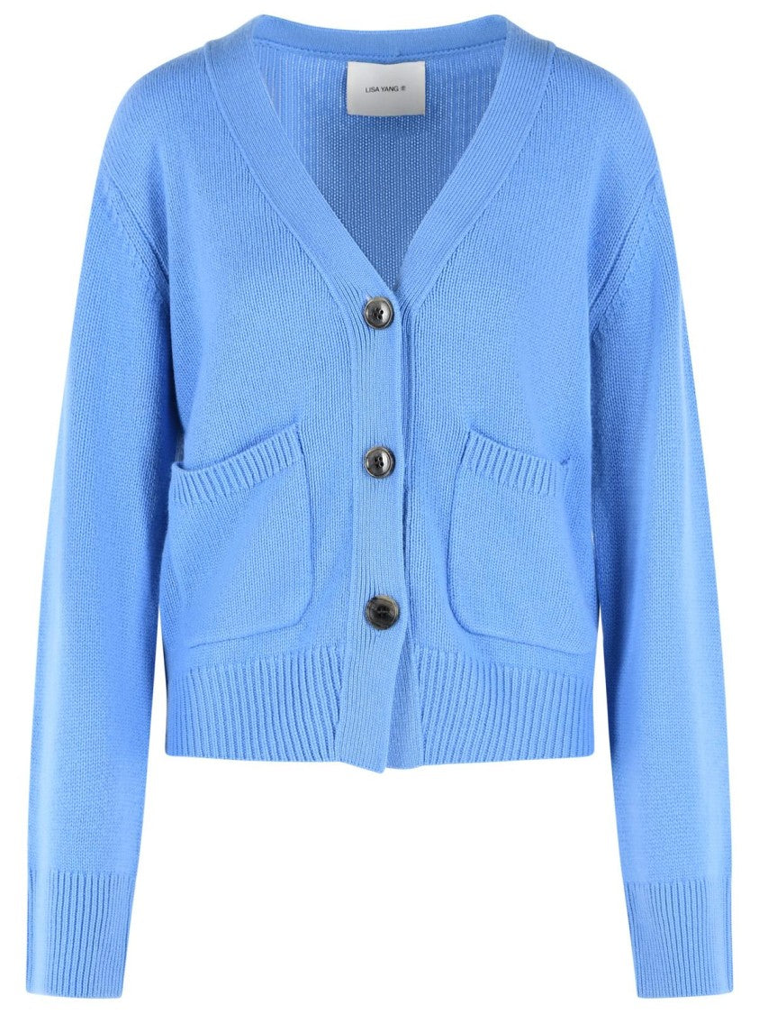 Lisa Yang 'Danni' Light Blue Cashmere Cardigan