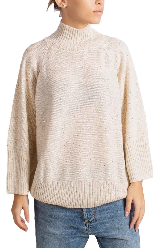 Paolo Fiorillo Capri High Ribbed Mock Neck Sweater