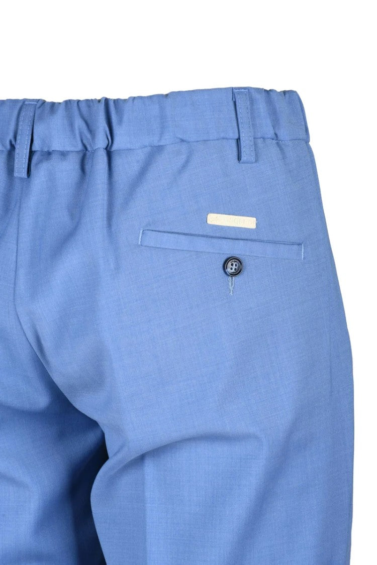 Ungaro Classic Wool Stretch Trousers - Light Blue