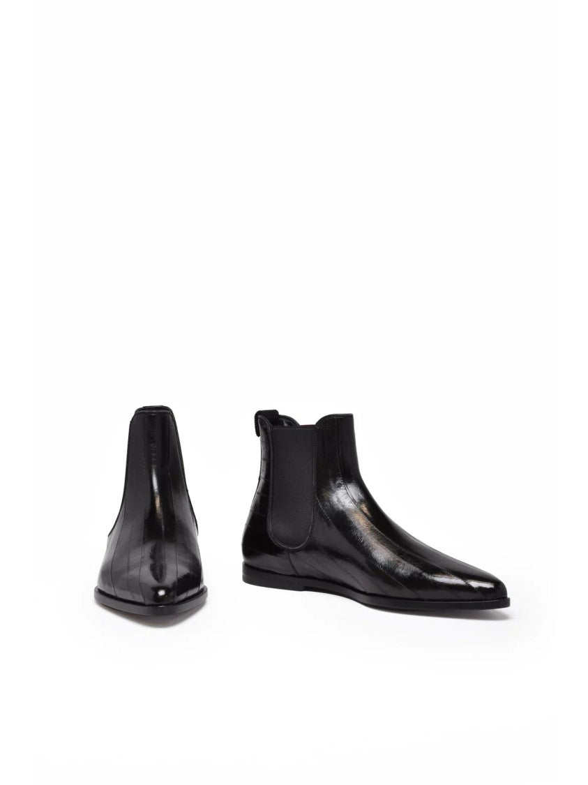 Dolce & Gabbana Black Polished Leather Ankle Boots
