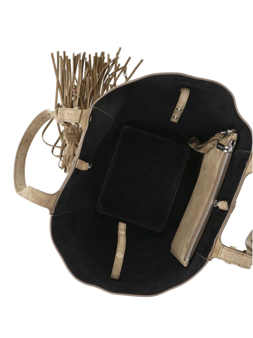 Golden Goose Brown 24/7 Fringed Calf Suede Tote